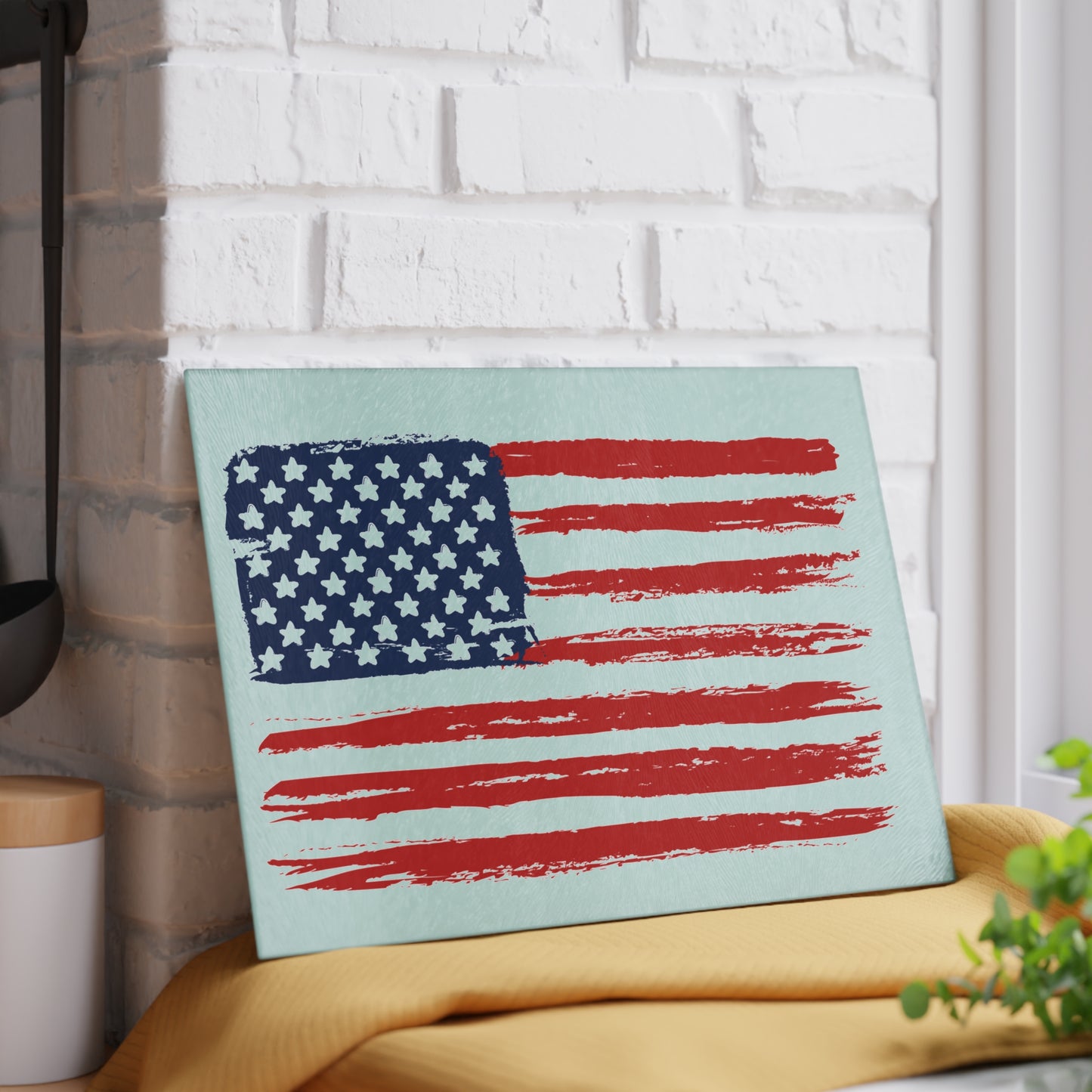 American Flag Glass Cutting Board