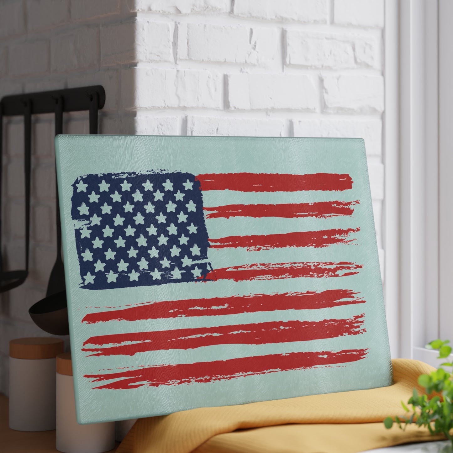 American Flag Glass Cutting Board