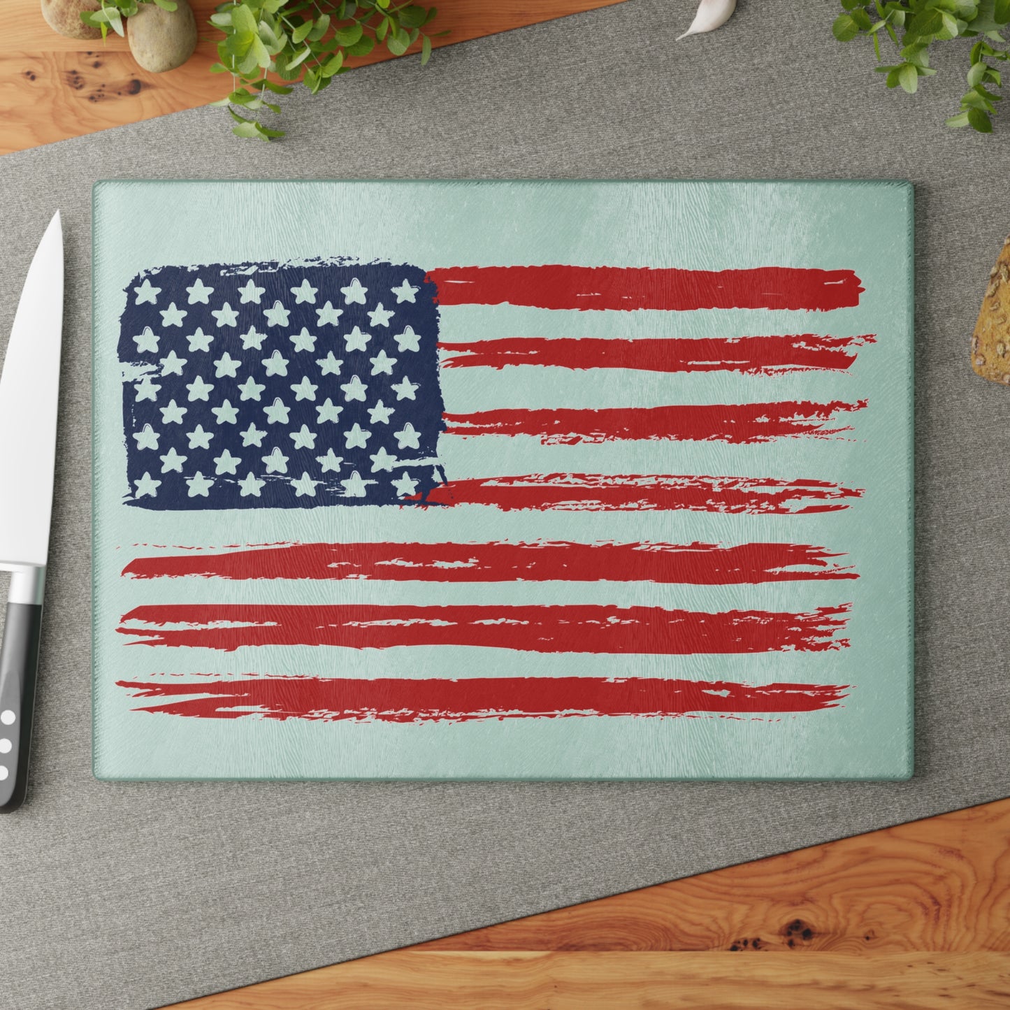 American Flag Glass Cutting Board