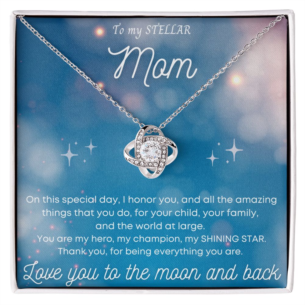 My Stellar Mother| Love You to the Moon - Love Knot Necklace