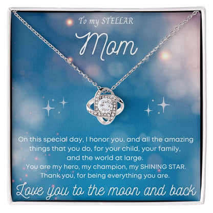 My Stellar Mother| Love You to the Moon - Love Knot Necklace