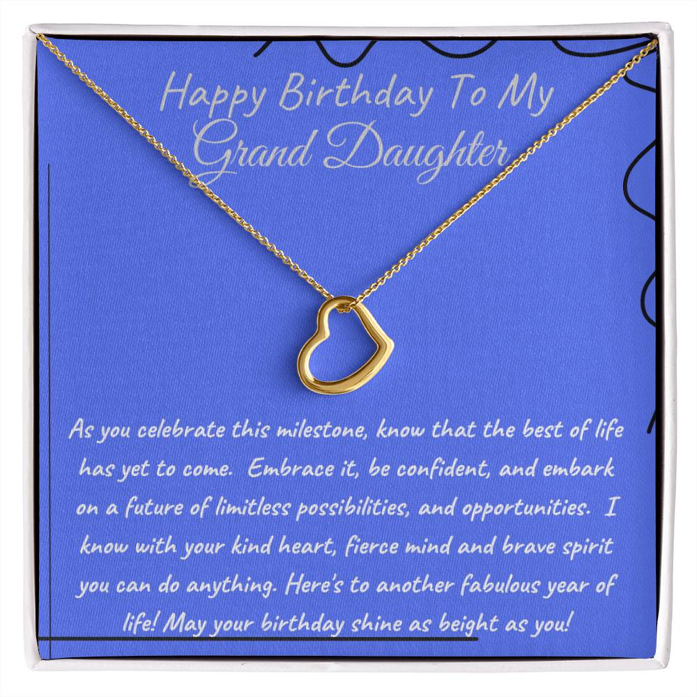 Happy Birthday To My Grand Daughter | Delicate Heart Necklace