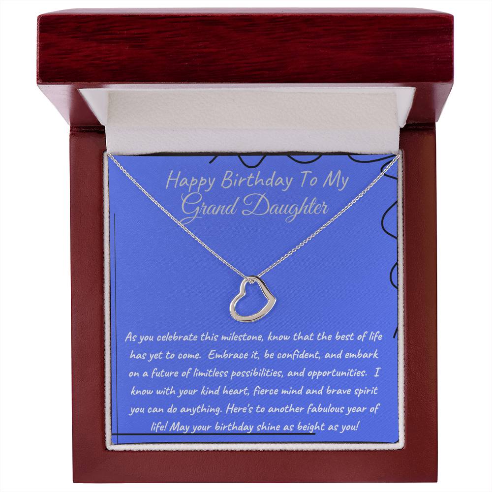 Happy Birthday To My Grand Daughter | Delicate Heart Necklace